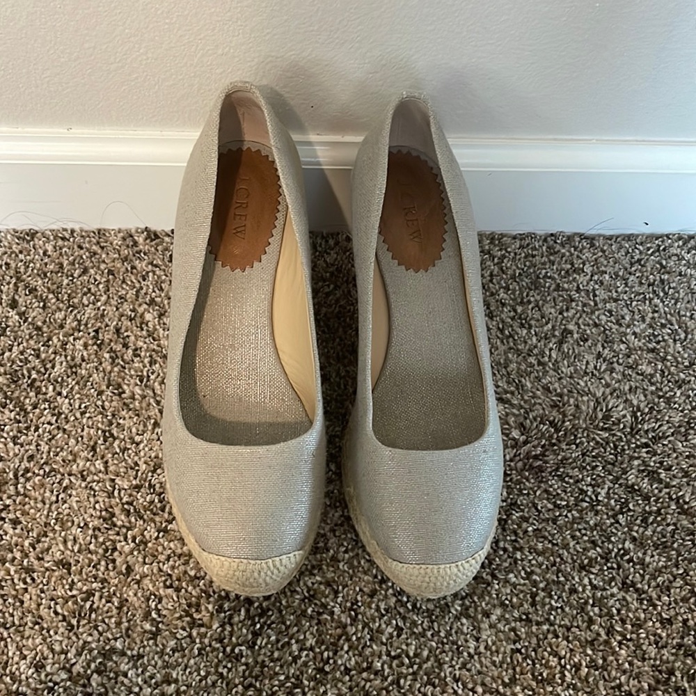 [J. Crew] Seville Espadrille Wedge, Metallic Gold